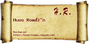 Huss Román névjegykártya